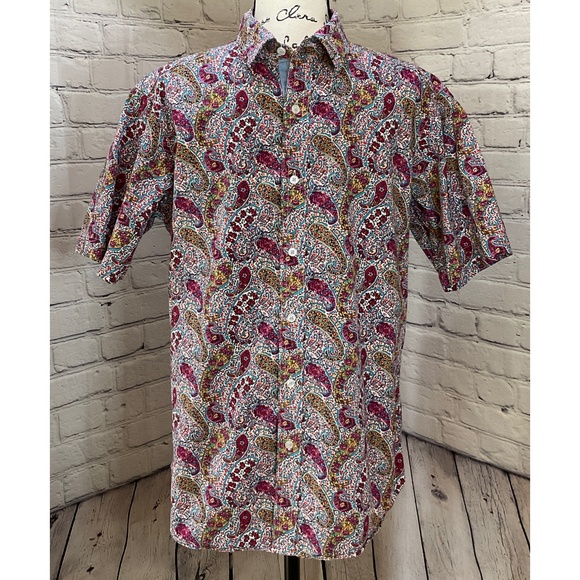 Cremieux Premium Denim Men’s Paisley Print Button Down Shirt (Size M) - Picture 3 of 10